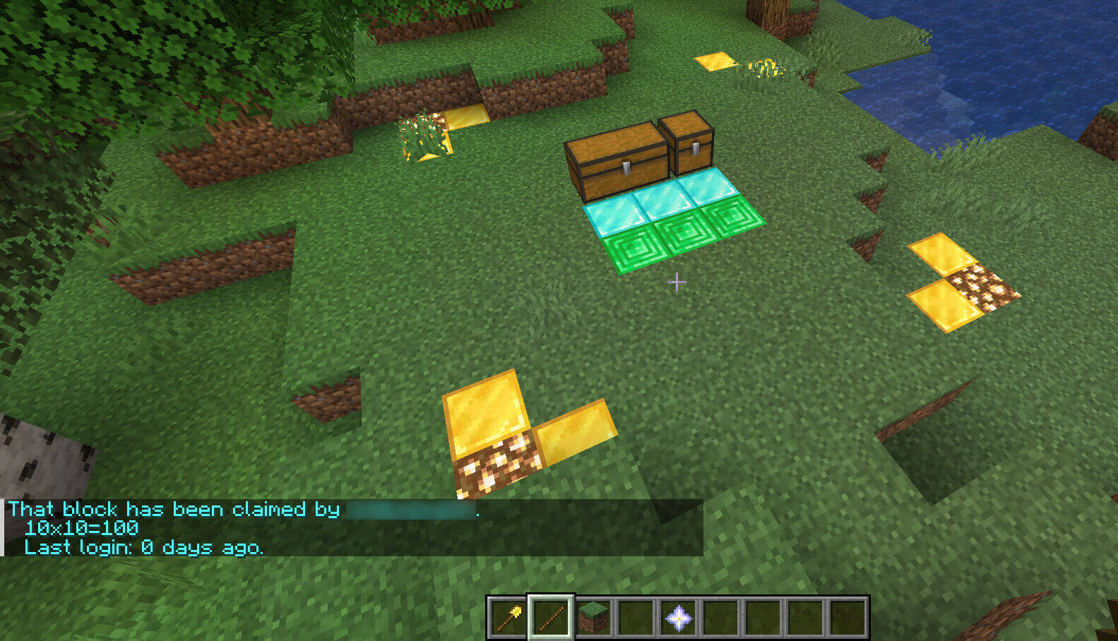 A plot of land claimed with GriefPrevention by a in Minecraft.